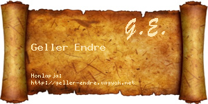 Geller Endre névjegykártya